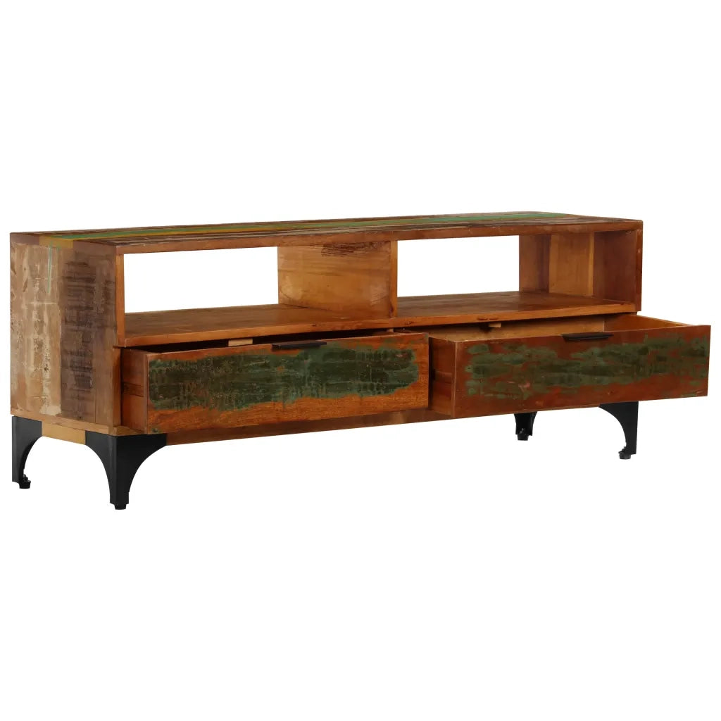 Mobile Porta TV 118x35x45 cm in Legno Massello di Recupero 247325