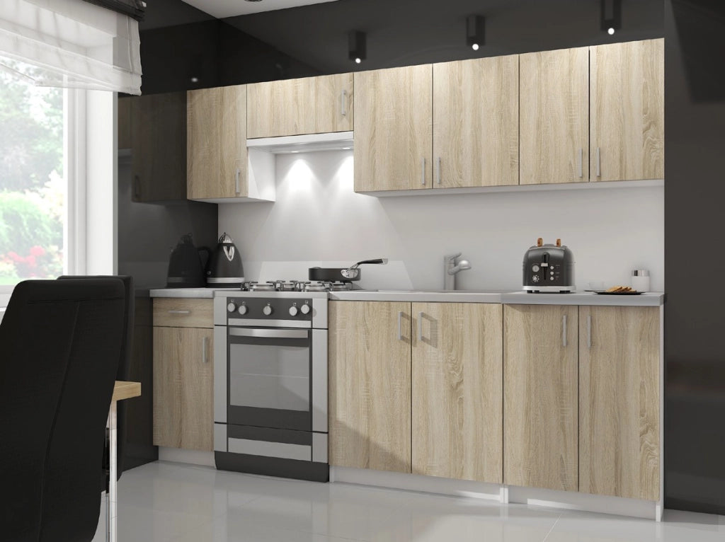 Mobile da cucina pensile sistema AKORD LIMA Bianco 60 cm 1 anta inserto frontale Sonoma Quercia 60x30,5x58 cm
