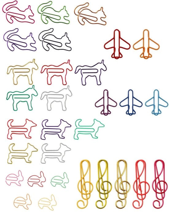 Clip per carta colorati - Stile animale - Articoli creativi per ufficio - Set da 30 pezzi - Perfetti per scuola e ufficio - Progettazione unica