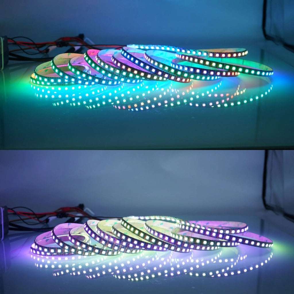 Striscia LED SPI WS2815 RGB 12V 96 LED/m PCB Nero 3OZ 5m Indirizzabile Ogni Singolo LED