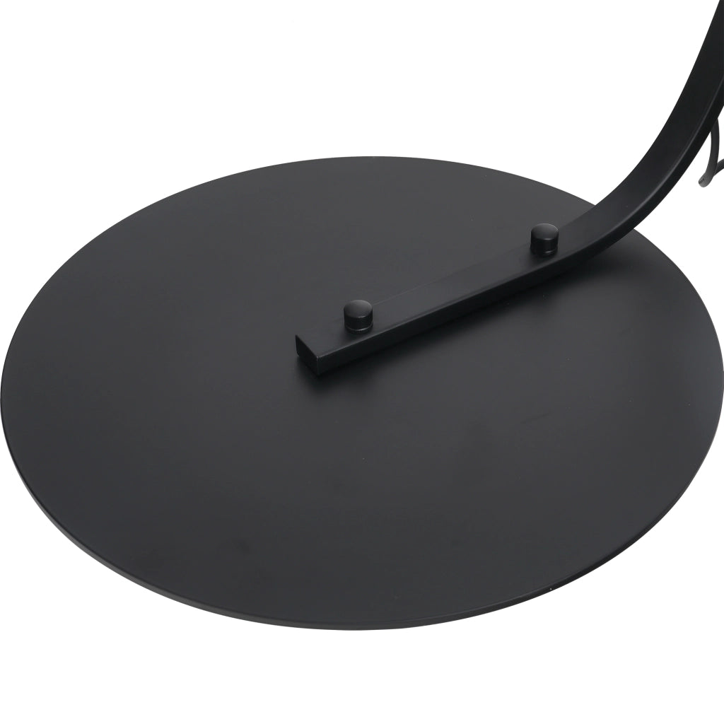 Lampada da Terra ad Arco con Paralume in Tessuto e Interruttore a Pedale, ?47x105x190cm, Nera