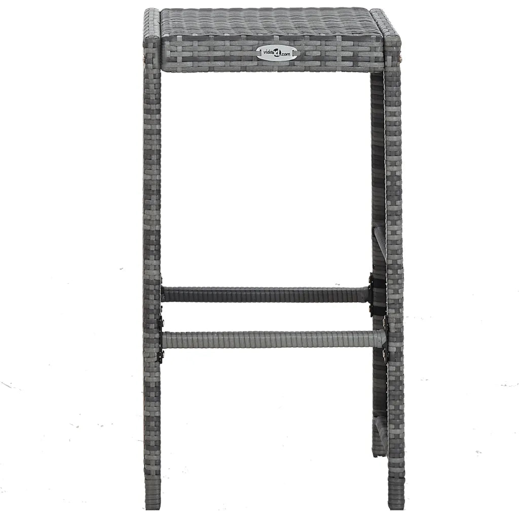 Set da Bar da Giardino 7 pz con Cuscini in Polyrattan Grigio 49561