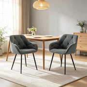 SEDIA da pranzo ergonomica 45,5x45x83,5 cm velluto grigio scuro Set da 2 pezzi