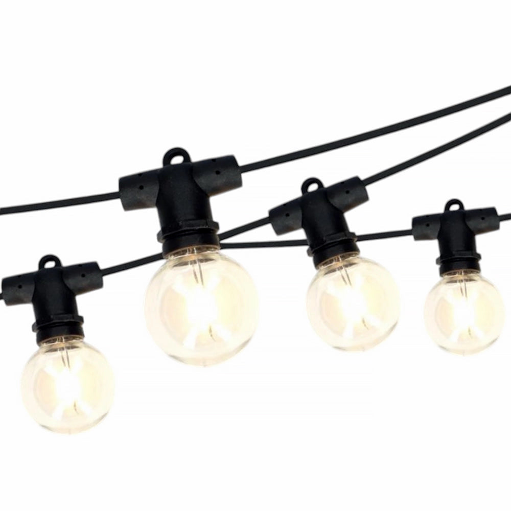 Catenaria di Luci da Esterno 10m, IP65, Luce calda, Attacco E12, 10 Portalampade con lampadine Prolungabile