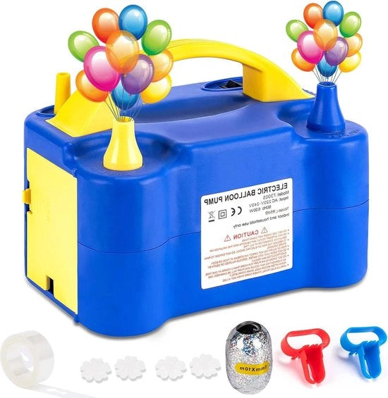 Pompa per palloni elettrica - pompa per palloni con doppio bocchino - 600 W per decorazioni di compleanno, matrimonio, Natale e Capodanno