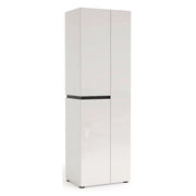 Linfa, Armadio Multiuso Grande Cassetti Made in Italy, 60.8x190h cm Bianco Lucido