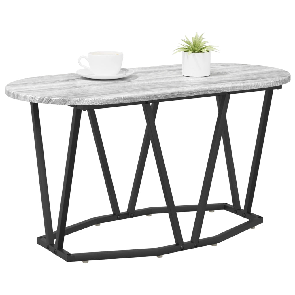 Tavolino da CaffÃ¨ Grigio Sonoma - 80x40x40.5 cm, Realizzato in Legno ingegnerizzato e Metallo