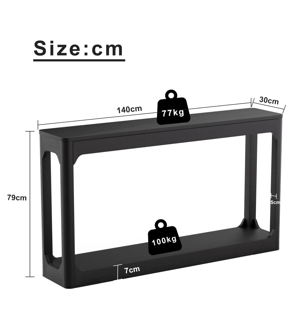Consolle con ripiani aperti - per ingresso - in MDF - 145x37.5x14.5 cm - nero