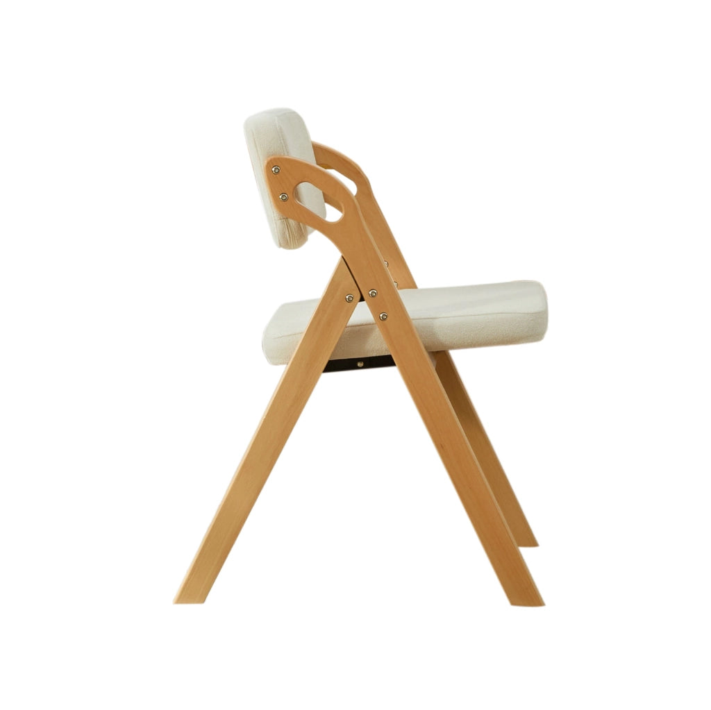 Sedia pieghevole imbottita con seduta in schiuma; legno; beige