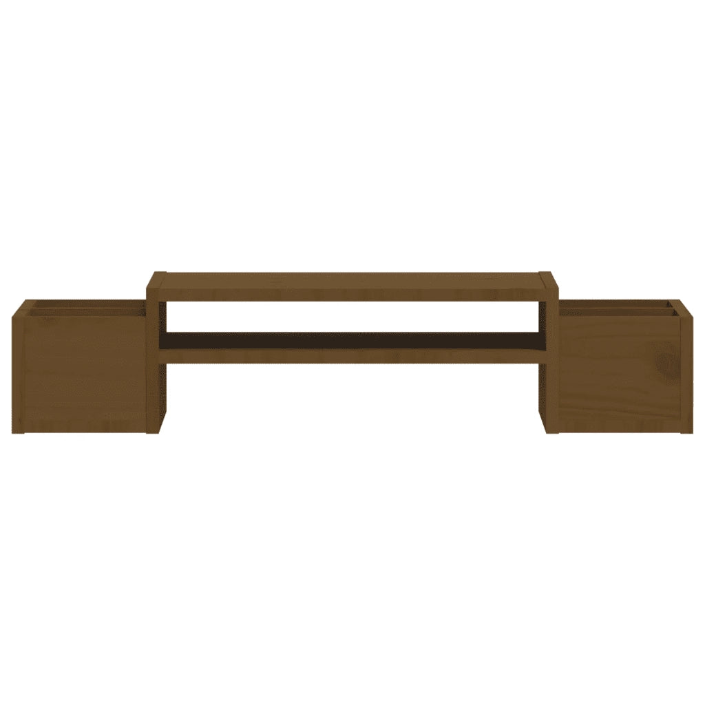 Supporto per Monitor ambra 70x27,5x15 cm Legno Massello di Pino 813967