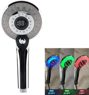 Douchekop LED con Sensore di Temperatura - 3 Modalità di Spray - Economia d'Acqua - Progettazione Ergonomica - Prodotto Compattato e Leggero - Resistente alla Corrosione - Douchette Manuale
