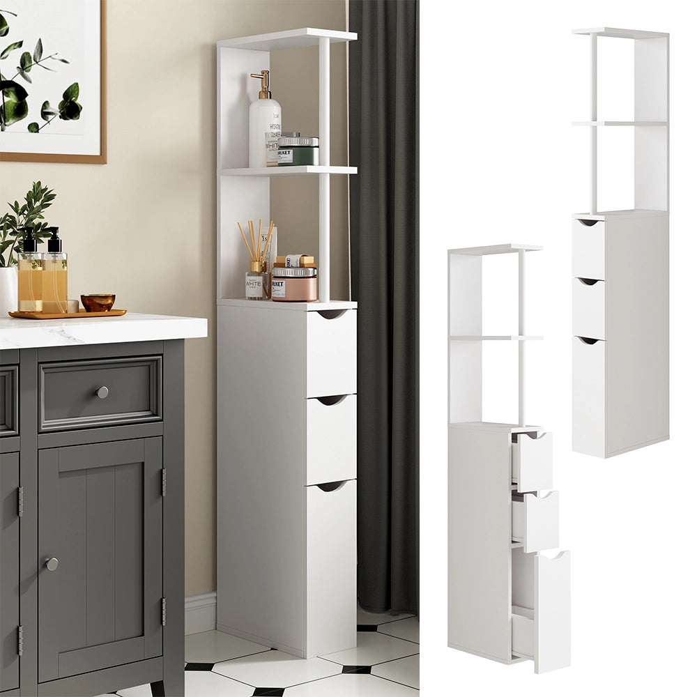 Vicco Mobile da bagno Bianco 15 x 137 cm con 3 cassetti