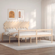 Letto per Anziani con Testiera Bianco Super King Legno Massello 3195561