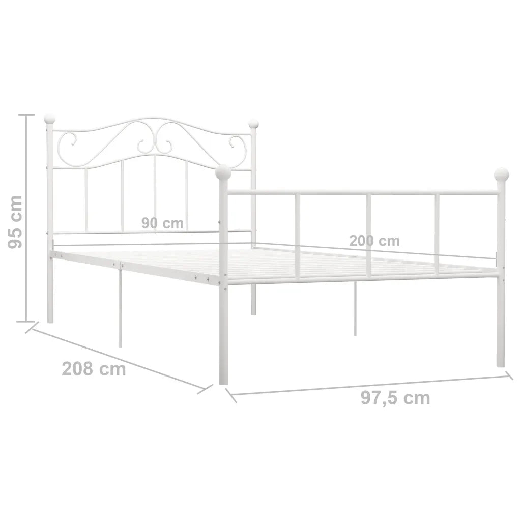 Giroletto-Struttura Letto Bianco in Metallo 90x200 cm 417218