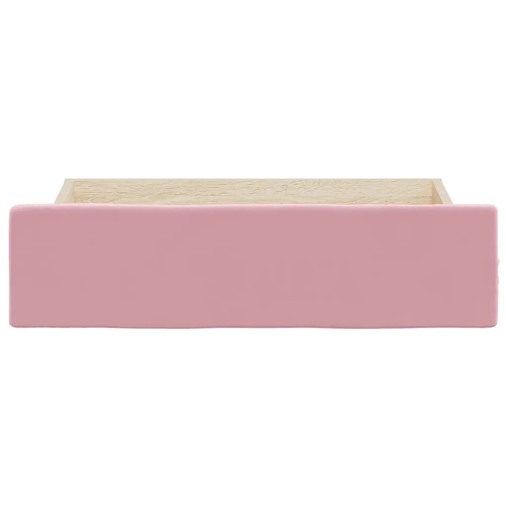 Cassetti da Letto 2pz Rosa in Legno Multistrato e Velluto 833919
