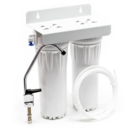 Naturewater Filtro dell'acqua a 2 livelli NW-PR302, con cartucce filtranti da 254 mm, con rubinetto