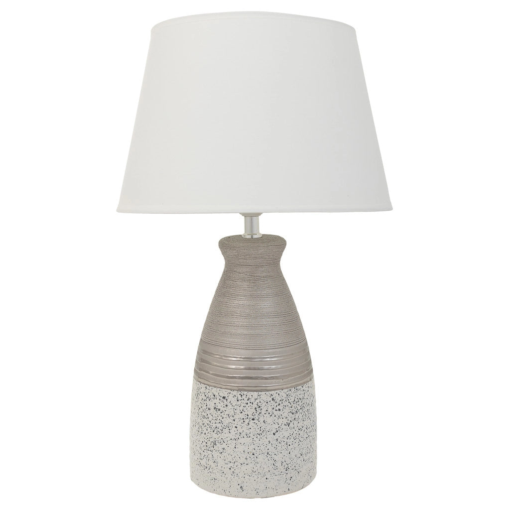 Lampada da tavolo in ceramica argento 14,5x14,5x36h