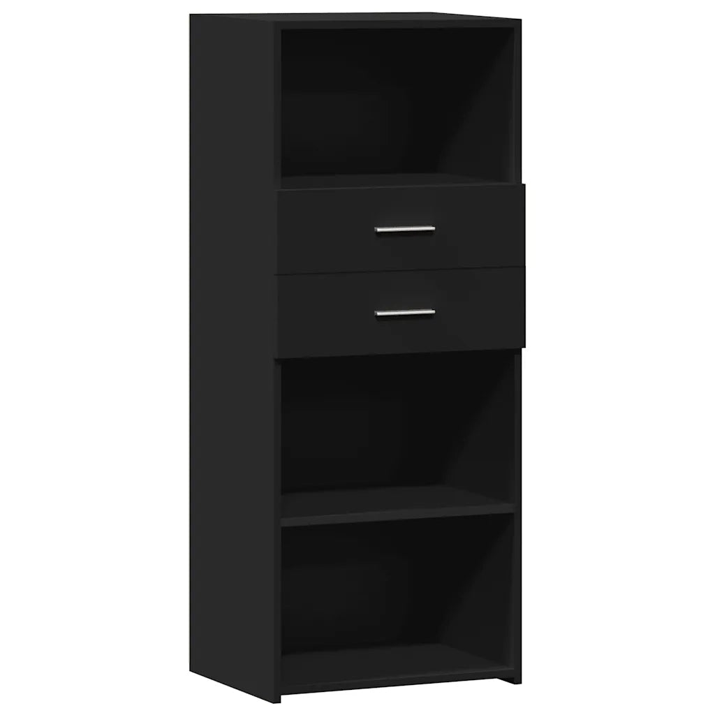Credenza-Buffet-Armadio da cucina Nera 50x42,5x124 cm in Legno Multistrato