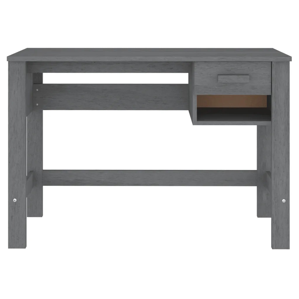 Scrivania | Tavolo da Ufficio HAMAR Grigio Scuro 110x40x75 cm in Legno di Pino
