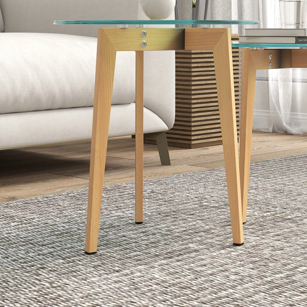 Set Tavolini Moderni ¨C zephmum ¨C Vetro Temperato Acciaio 50x45 40x40