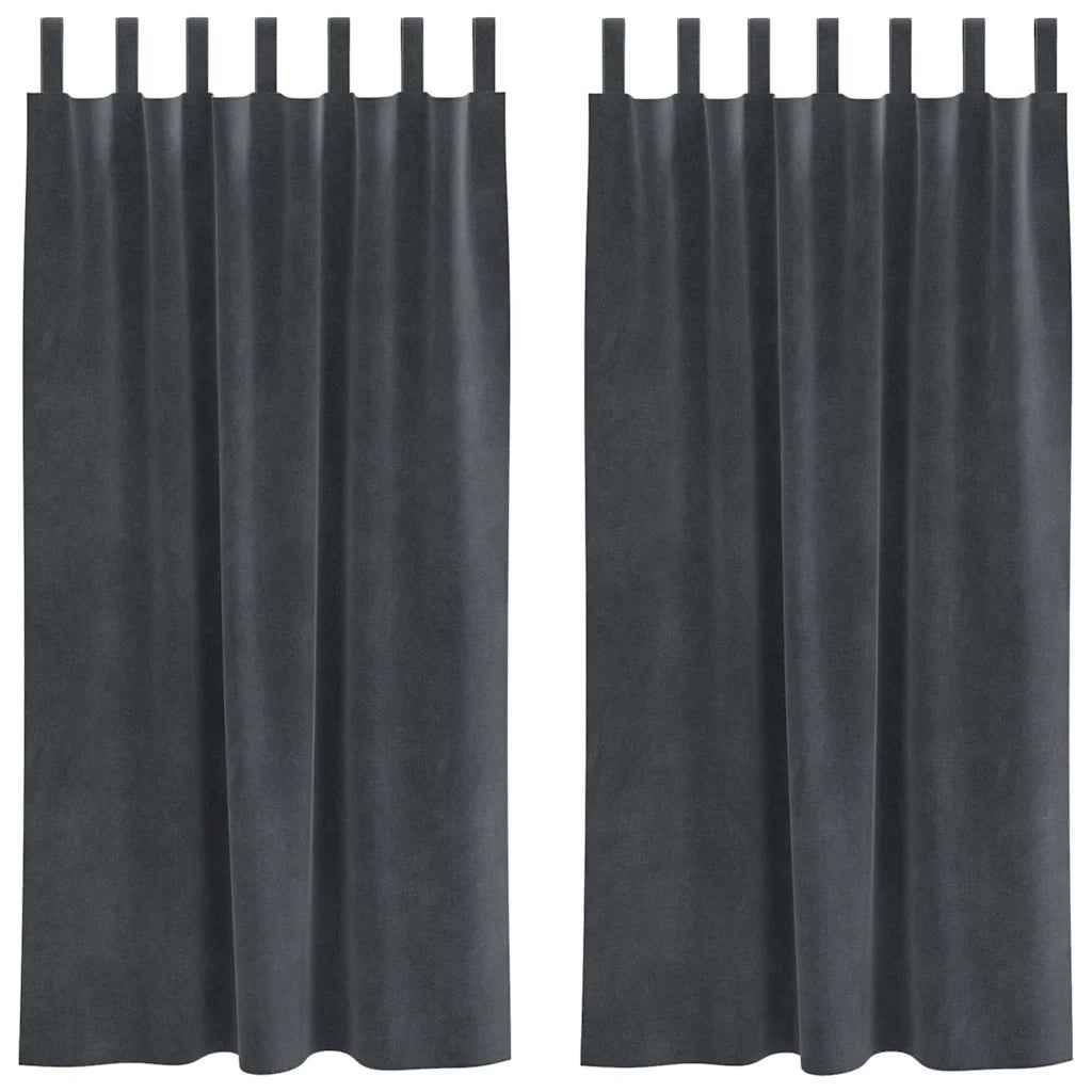 Tende oscuranti 2 pcs Grigio chiaro 140 x 175 cm Velluto 4107264