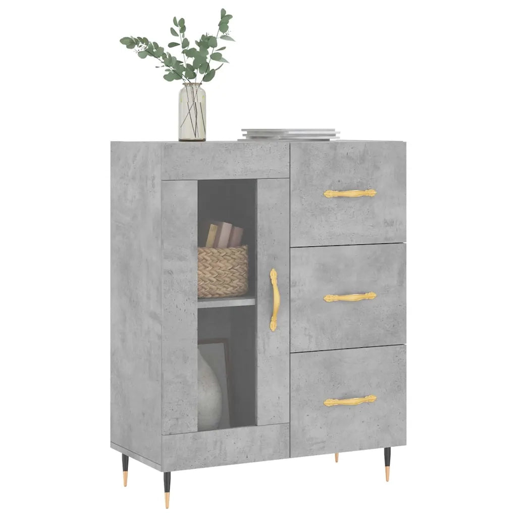 Credenza-Buffet-Armadio da cucina Grigio Cemento 69,5x34x90 cm in Legno Multistrato 439156