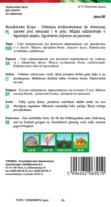 Ravanello (per coltivazione al coperto e in campo) Krasa 10g