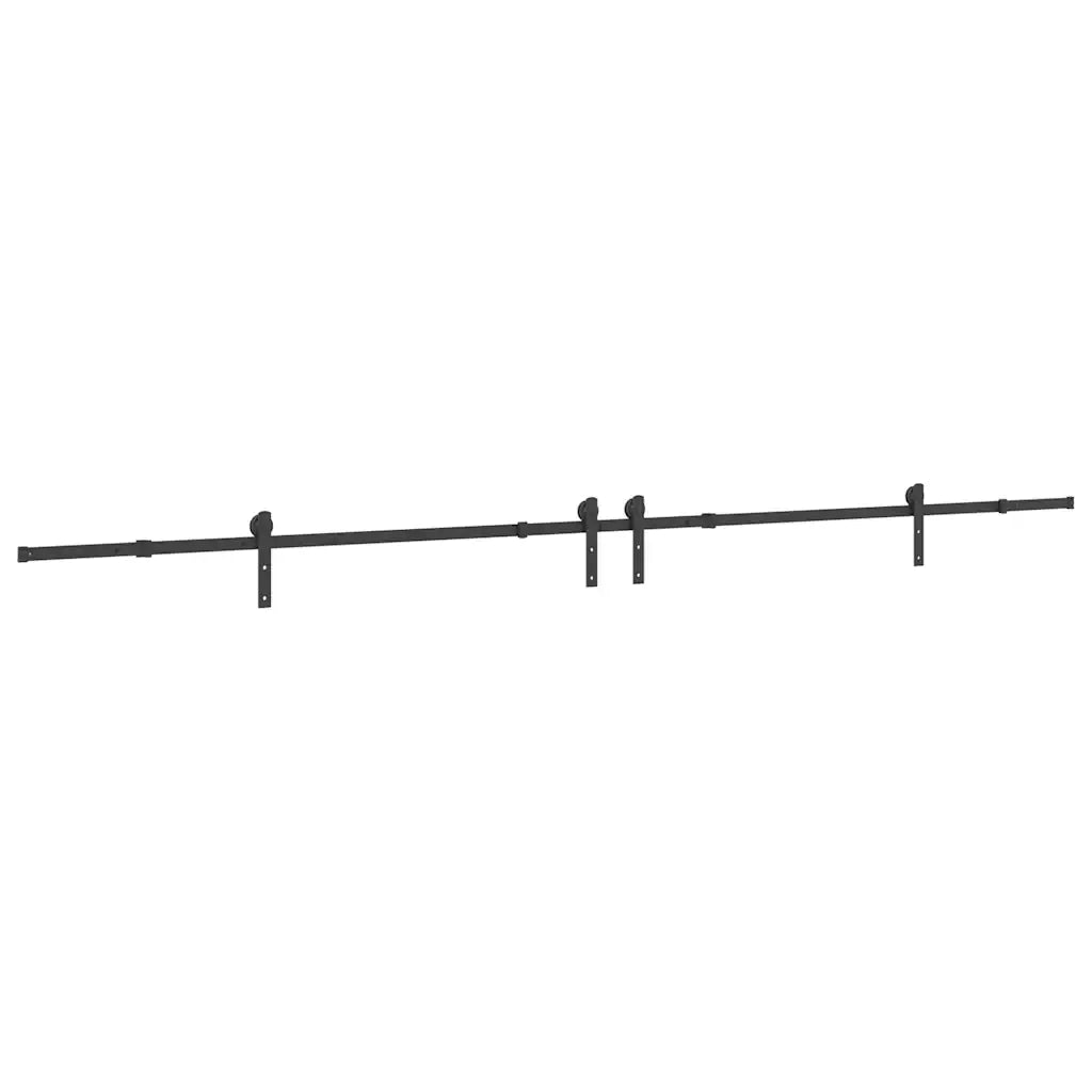Kit di Binari per Porte Scorrevoli 400 cm Acciaio Nero CFW2739369