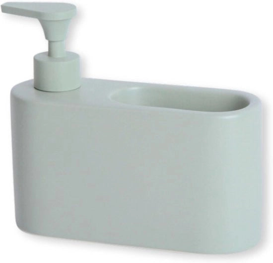 Dispensatore di sapone per cucina verde salvia - multifunzionale e stile - 1 pezzo - ceramica - 18 x 6 x 16 cm