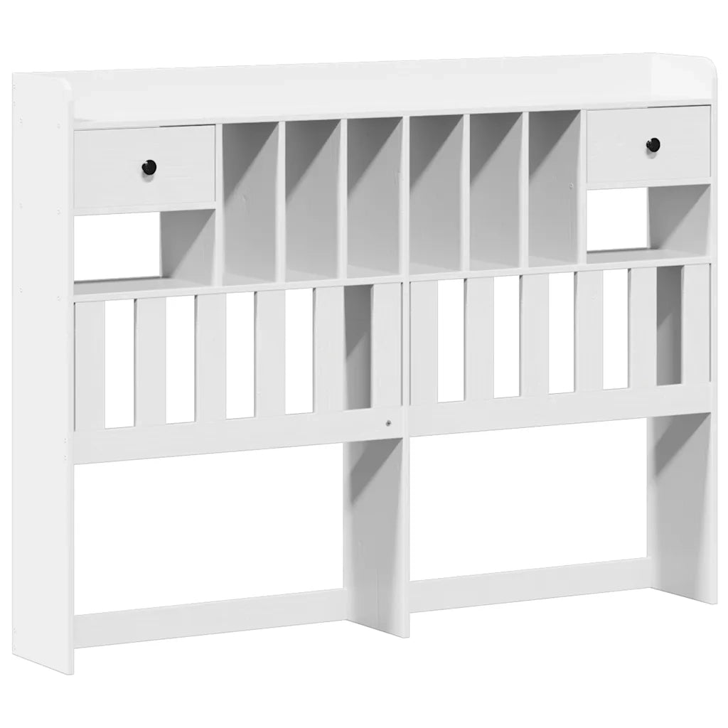 Letto Libreria senza Materasso Bianco 140x200 cm Legno di Pino 3322693