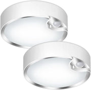 2 Pezzi di Lampada da Soffitto con Sensore di Movimento, Funzionante con Batterie, Lampada da Soffitto da 400 Lumen, 6000K, 19,7 cm, Illuminazione Attivata dal Movimento per Cucina, Scale, Hall, Bagno, Scuderia, Garage, Magazzino, Sottoterra, Veranda