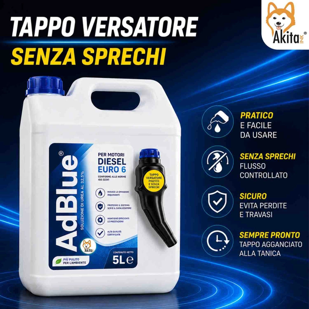 Akitaink AdBlue per Motori Diesel Euro6 con Tappo Versatore 5L