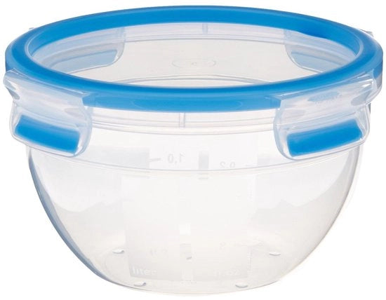 Contenitore a chiusura ermetica - 1,1 litri - trasparente/blu - BPA libero