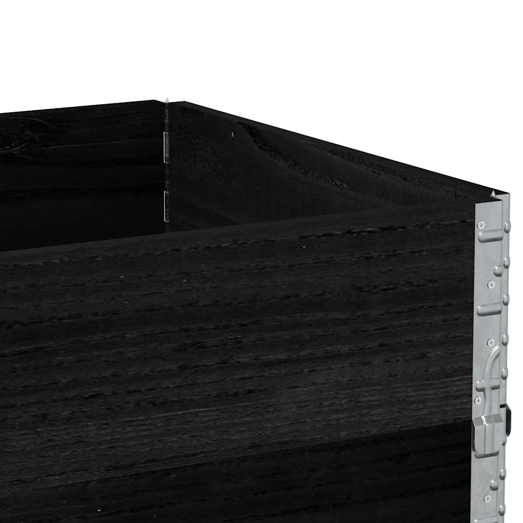 Paretali per Pallet 3 pz Neri 80x60cm in Legno Massello di Pino CFW8095580