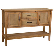 Mobile da ingresso in legno e metallo marrone 122x35x81,5h