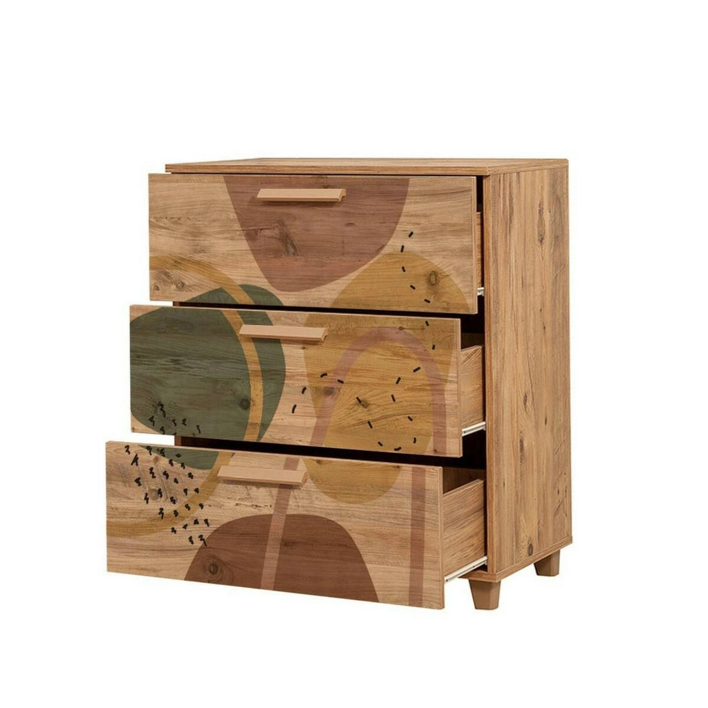 Cassettiera Dacia, Settimino multiuso, Comò camera da letto, Mobile con cassetti, 80x43h95 cm, Quercia