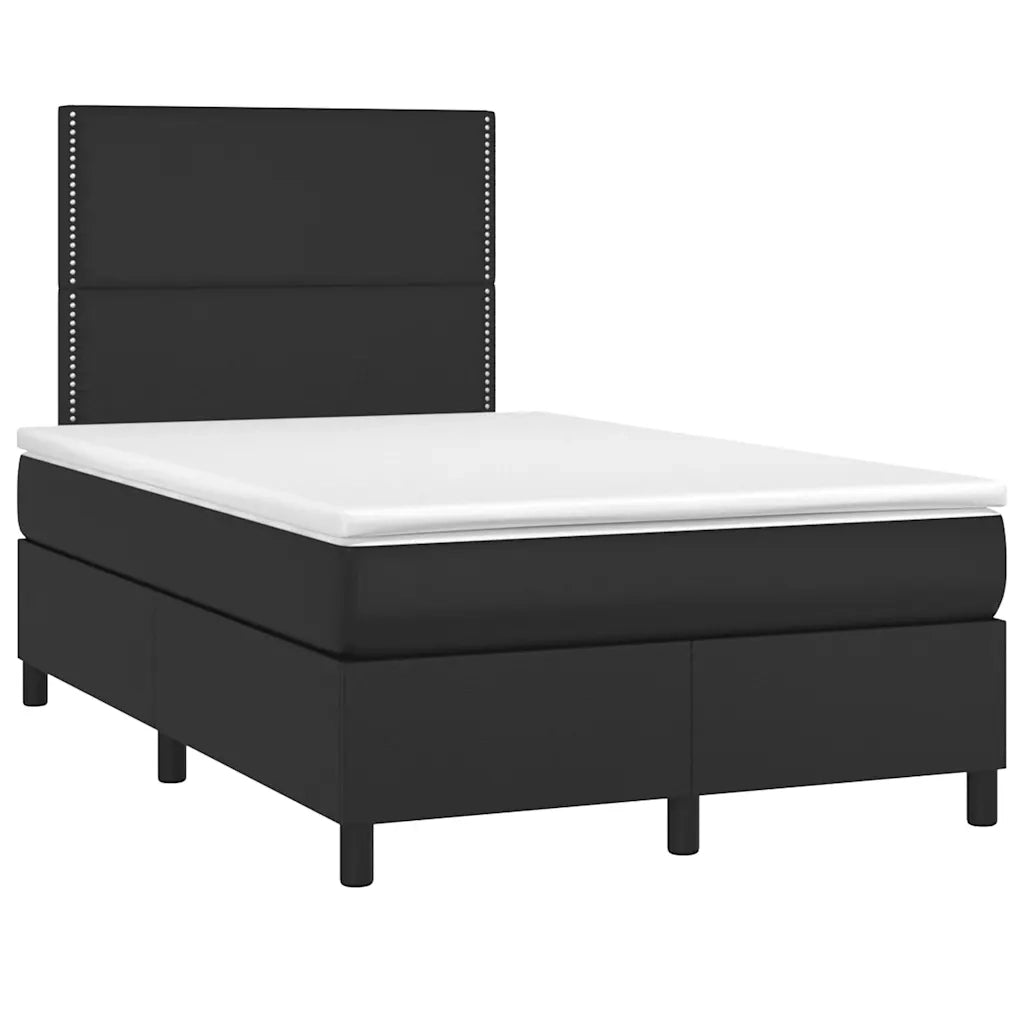 Letto a Molle con Materasso e LED Nero 120x190 cm in Similpellecod mxl 115852