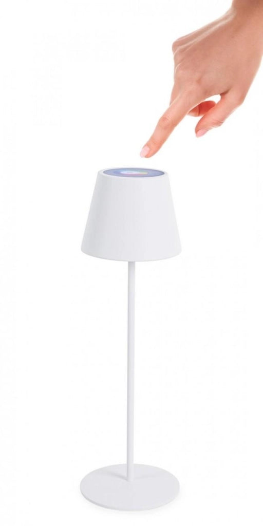 Lampada da Tavolo Ø12x38 cm in Acciaio Bianco