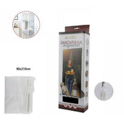 Trade Shop - Tenda Zanzariera Porte Balconi Insetti Zanzare Magnetica Bianca 90 X 210 Cm -