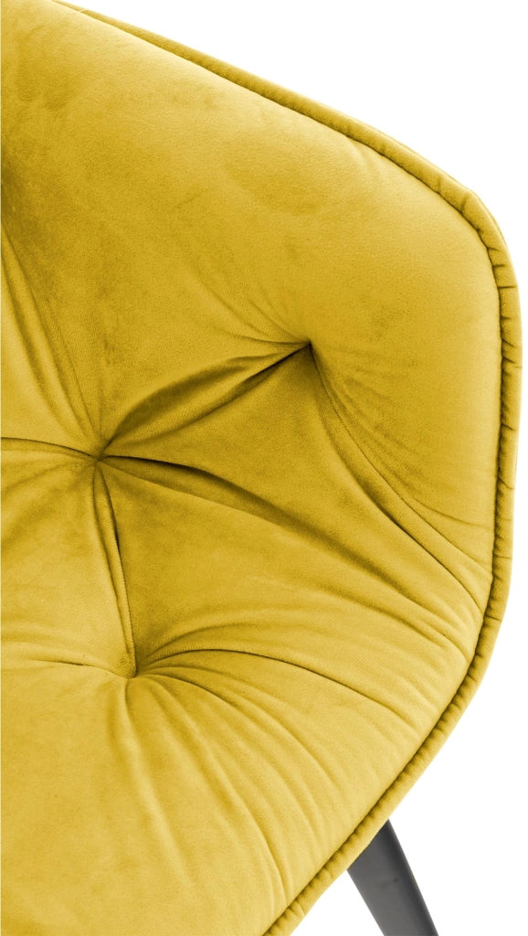 Sedia Tanna in velluto giallo