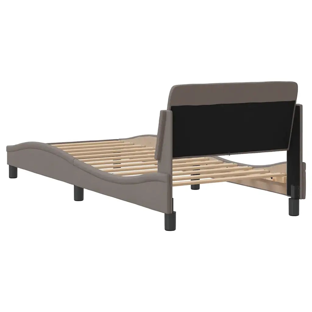Giroletto con Testiera senza Materasso Tortora 90x200cm Tessuto