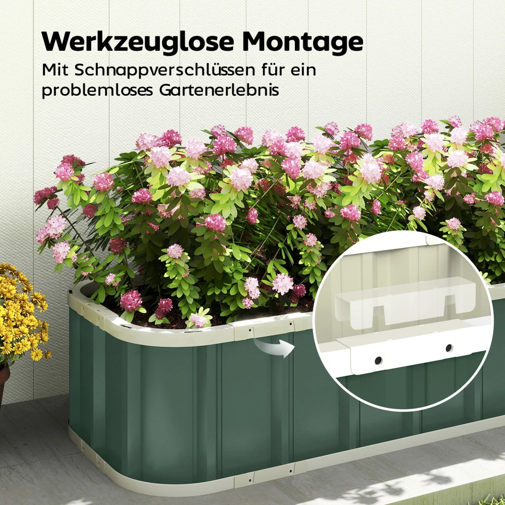 Hochbeet in Acciaio ¨C zephmum ¨C Verde Chiaro 136x52x31 cm