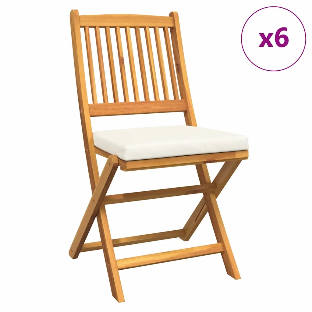 Sedia pieghevole con cuscino 6 pcs Bianco 49 x 57.5 x 92cm 3329125