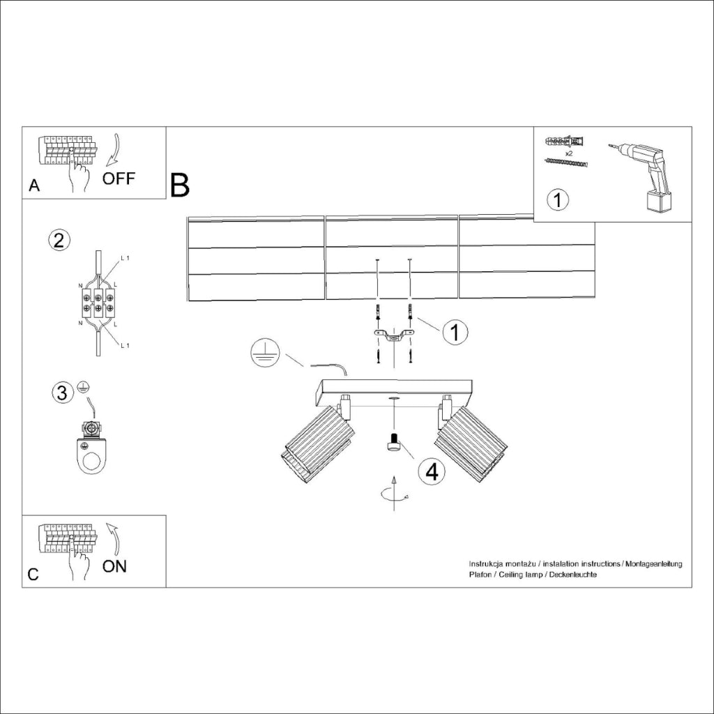 Plafoniera moderna oro quadrata 25 cm 4xGU10 GRAVIO