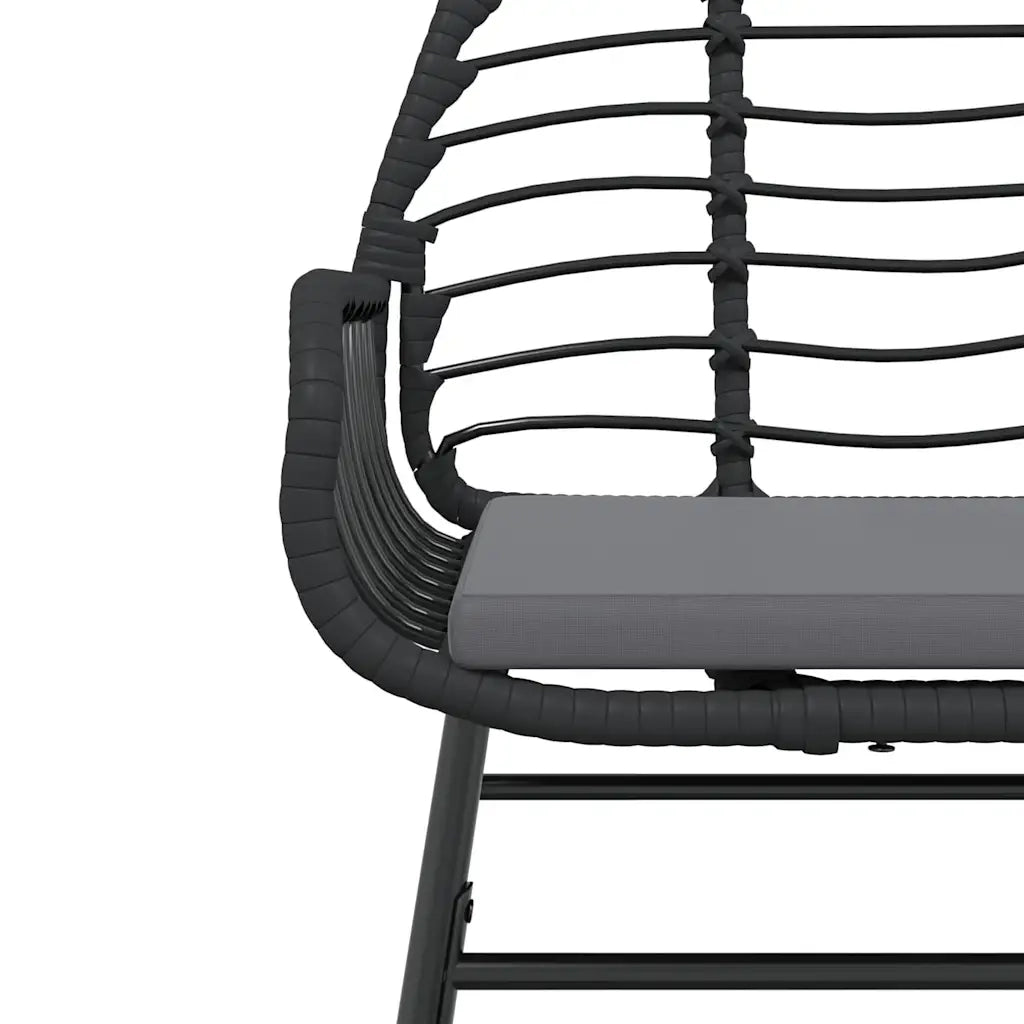 Set da Pranzo da Giardino 9 pz con Cuscini Polyrattan Vetro