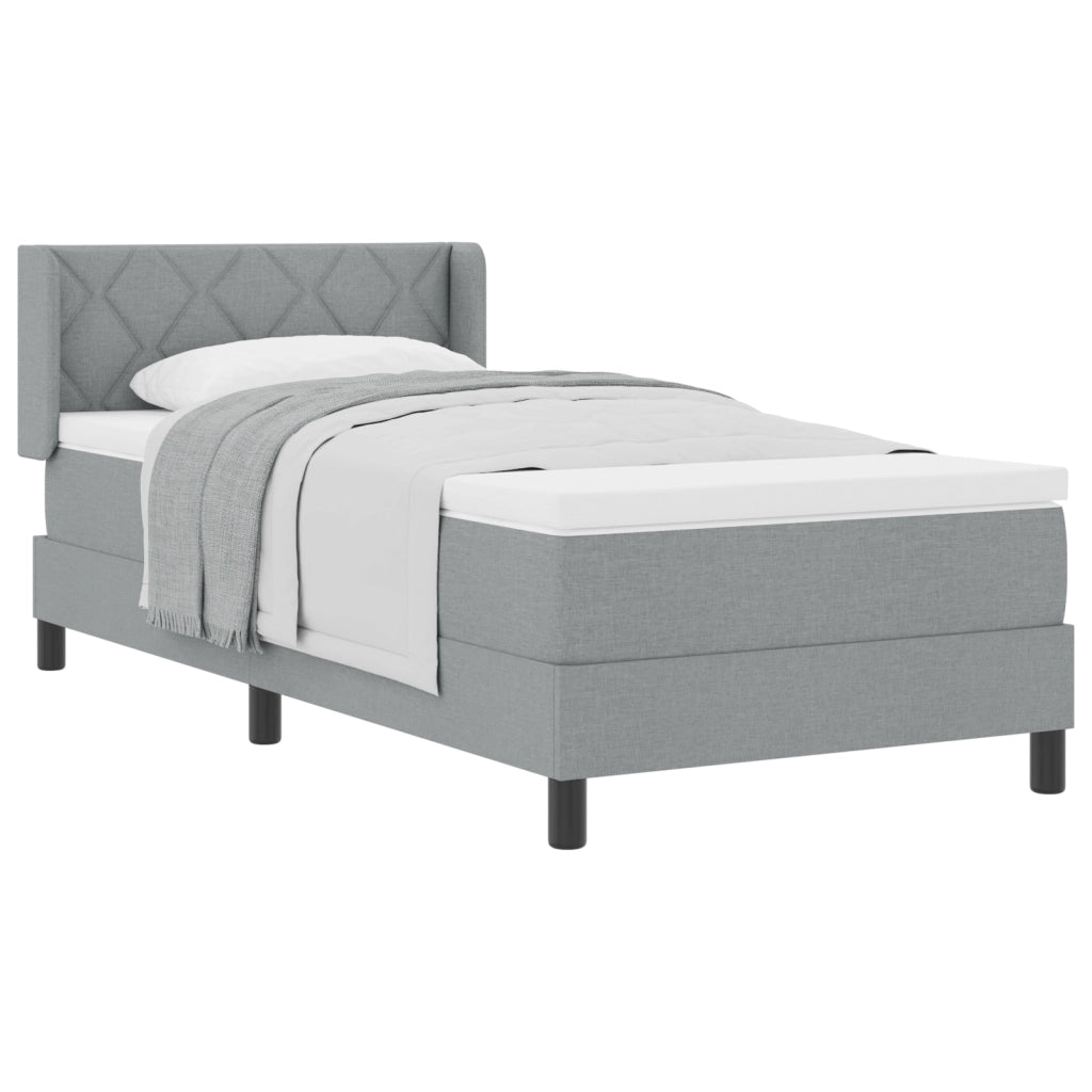 Letto a molle  con materasso Grigio chiaro 90x190 cm Tessuto