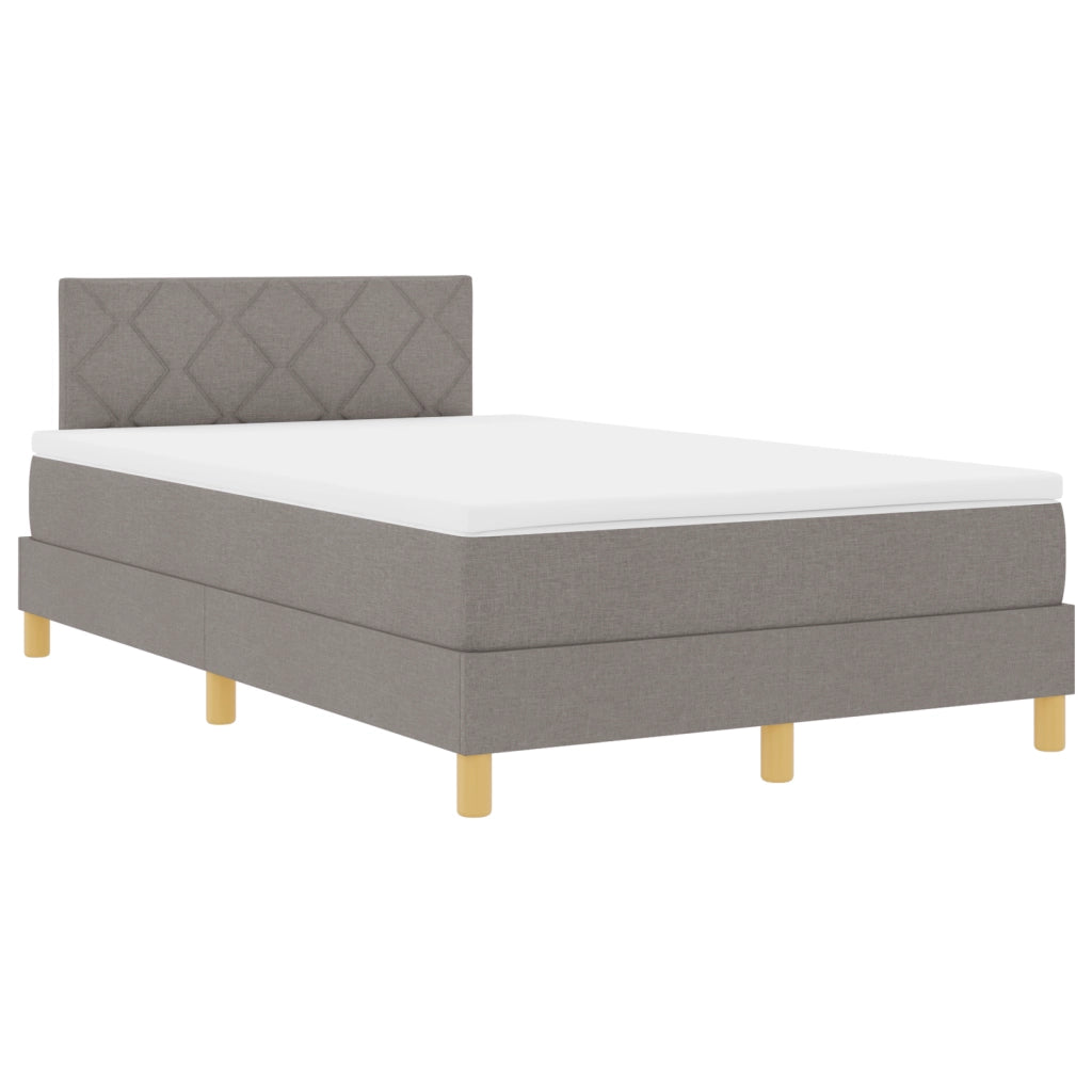 Letto Box Spring con Materasso Tortora 120x200 cm Stoffa