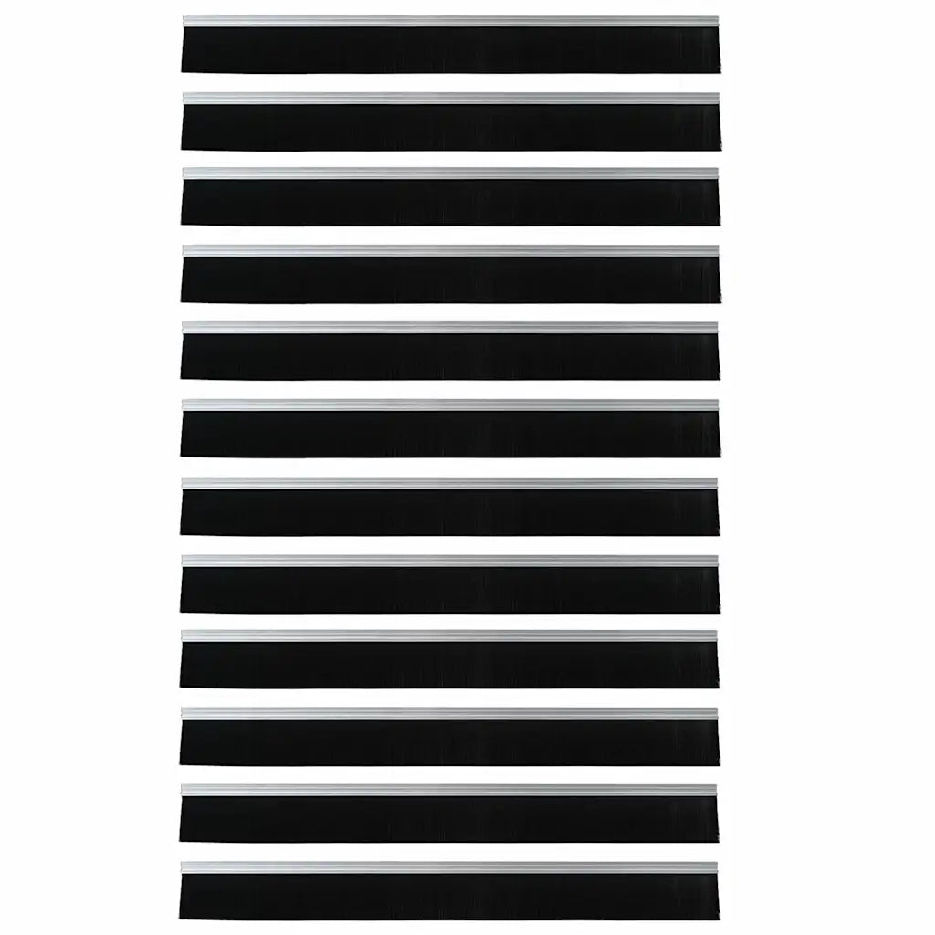 Spazzole per porte autoadesive 12 pcs Argento 100 cm 42019472