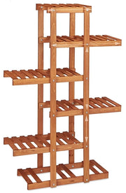 Mensola per fiori in legno porta piante a 5 ripiani marrone chiaro 2213013/3