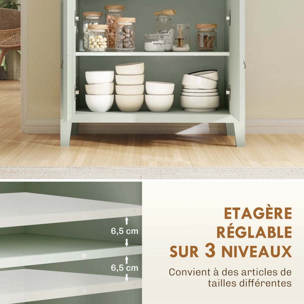 Armadio da soggiorno con cassetti e ante ¨C zephmum ¨C 80x40x90, verde chiaro